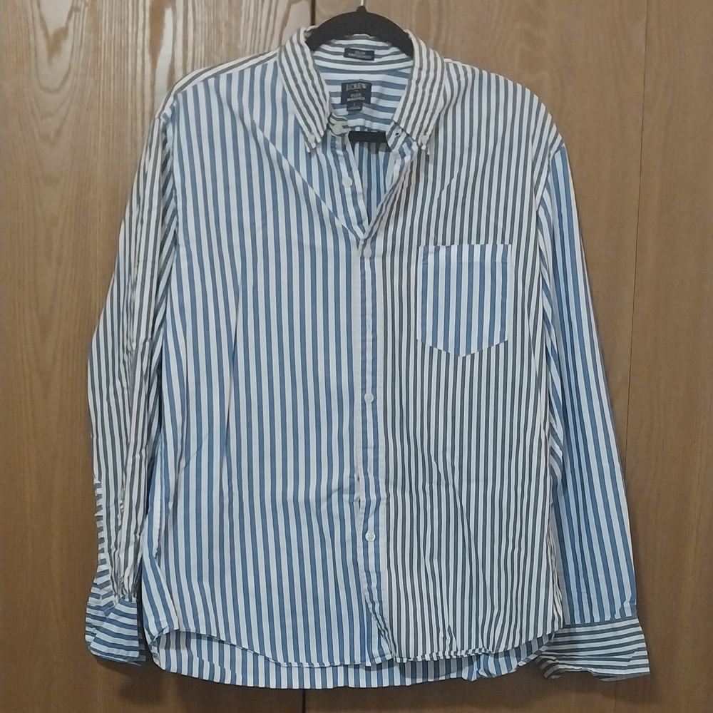 J Crew Flex Washed Blue & White Striped. J
